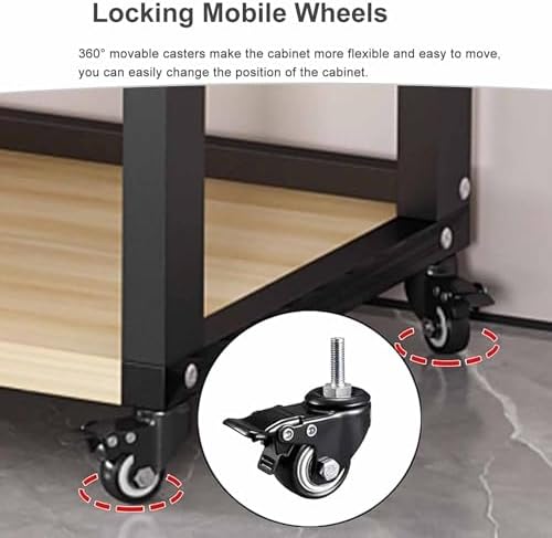 Sturdy 3/4/5/6 Tier Audio-Video Cabinet Stand, 120cm Adjustable Media Storage Rack with Movable Open Shelves for Home Theater & Living Room (Red Walnut, 50x40x120CM)