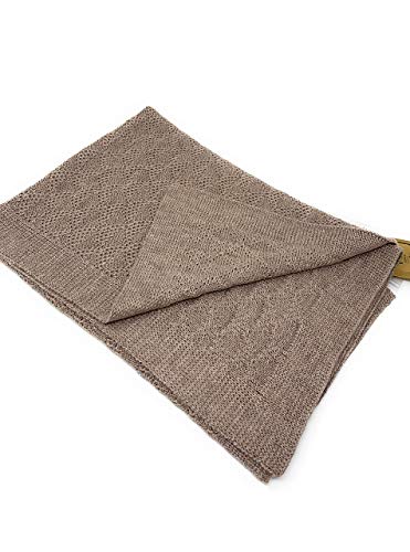 | Babies’ Receiving & Security Blanket | 100% Baby Alpaca Wool, Unisex, Allergen & Dye Free, Luxury Heirloom Quality (Rosey Taupe Double Diamond)4