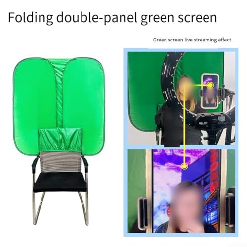 Pantalla verde, 102 x 103 cm, portátil, doble panel, croma, fondo para fotografía de cuerpo completo, resistente a las arrugas, diseño plegable para creadores de contenido de producción de video - imagen 4