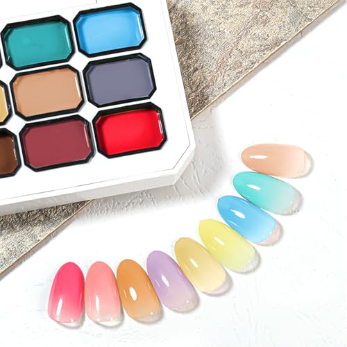 Gel de esmalte para uñas Ombre con 9 colores y 8 esponjas miniatura 6