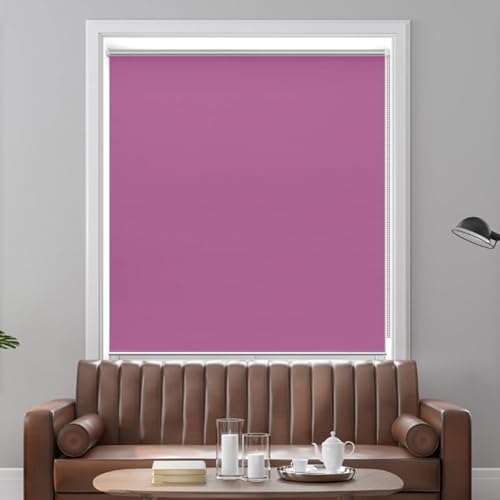 Verdunkelungsrollo Ohne Bohren 90 x 70 cm Blickdicht Sichtschutz Fensterrollo Rollo Rollade Rollo inkl Montagematerial für Fenster und Tür, Rosa