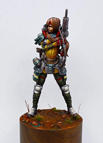 Figura de resina sin base 1:24 Pequeña chica de cabello largo miniatura 2