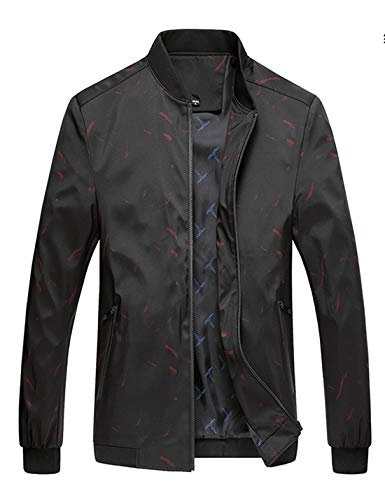 Springrain Men's Business Casual Slim Fit Stand Collar Bomber Jacket Coat?Red-S?