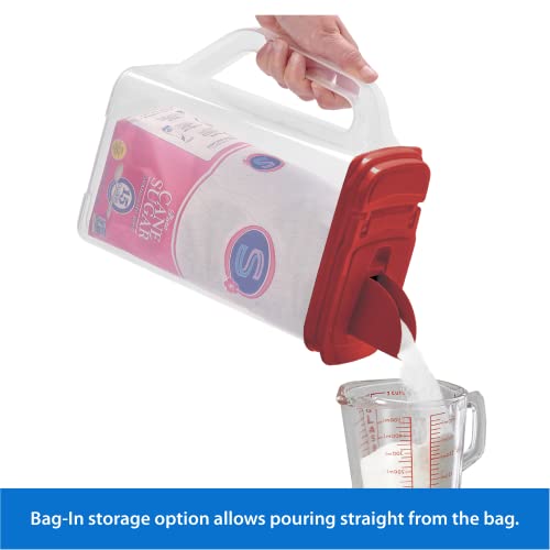 Buddeez Flour And Sugar Container - 4 Quart All Purpose Kitchen Organization And Storage Unit, Dry Storage Container For Kitchen, Large Food Storage Container For Organizing Your Pantry (Red Lid) #TOP2