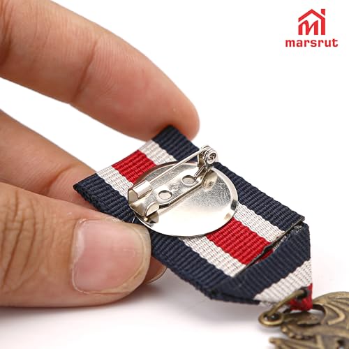 Metal Retro Vintage Medal Badges, Crown Geometric Brooch Pin, Gold Shoulder Pads, For Ribbon, Uniform, Men Costume4