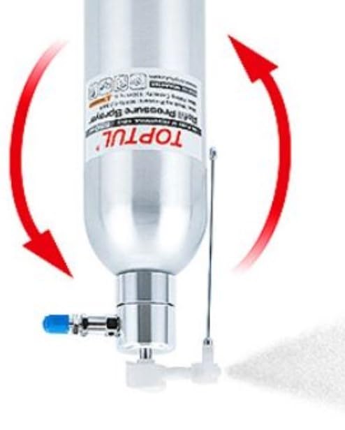 TOPTUL NDAA0165 Druckluft-Sprühflasche 650 ml, Aluminium-Drucksprühgerät mit verlängerter Düse, Schrader-Ventil und Sicherheitsventil