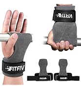 FITFIV Weight Lifting Wrist Strap, Double Leather Weightlifting Wrist Straps for Gym Strength Tra...
