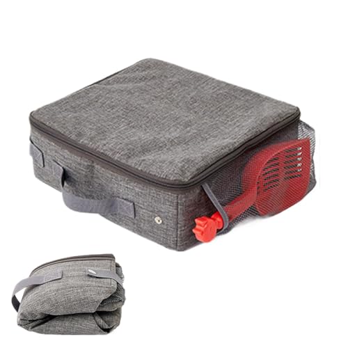 Bandeja de arena de viaje para gatos, bandeja de arena portátil para gatos - Bandeja de arena portátil para gatos, plegable sin bandeja de arena de gatos resistente al agua de fugas con una cucharada