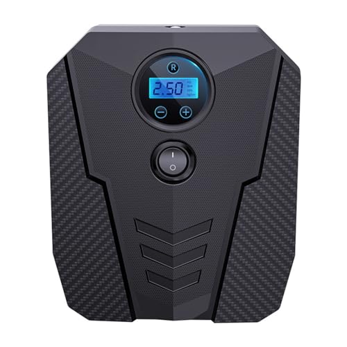 Ruiqas タイヤ インフレーター 電動空気入れ ポータブル 車 自転車 タイヤ 空気圧縮機車 強力 エアポンプ ポンプ ライト DC 12V ブラック