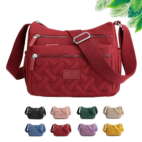 Apparent Crossbody Bag, Large Capacity Waterproof Nylon Shoulder Messenger Bag, with Multi Compartments