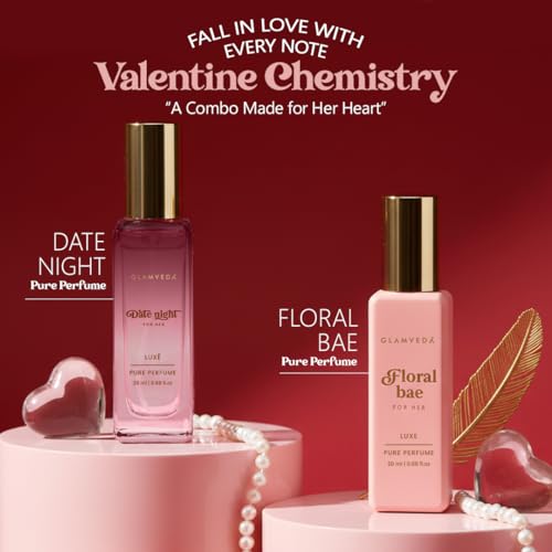 Image of Glamveda Valentine Luxury Perfume Gift Hamper for Women | Floral Bae & Date Night Long Lasting 2x20ml | Valentine Day Gift Set for Her | Floral and Fruity Premium Pure Perfume for Woman