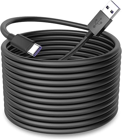 USB A to USB C Long Power Extension Cable 2.0 Meters – Compatible with Xiaomi Mi Camera 2K, CCTV, Blink Mini 2, eufy Indoor, and Other Security Cameras – Durable USB to Cord with Cable Clips