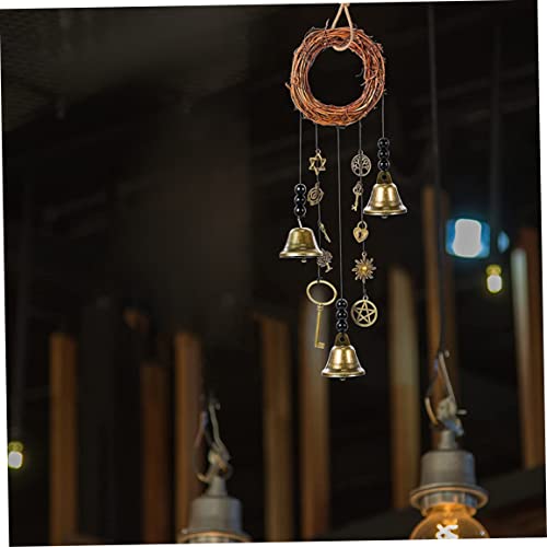 Campana de viento de bruja fabricada en metal forjado texturizado 6