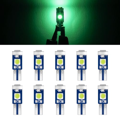 ECCPP 10x Instrument Cluster Dash Panel Lights T5-3-3030-SMD-Green