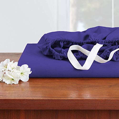 Image of YRM Bedding's Royal Blue 600-TC Oraganic Cotton 4 Pcs King Size Bedsheet Fitted (72 inchx78 inch), Flat (102 inchx108 inch) and Pillow Cover (18 inchx28 inch) Feet for 4 inch and 8 inch Inch Mattress