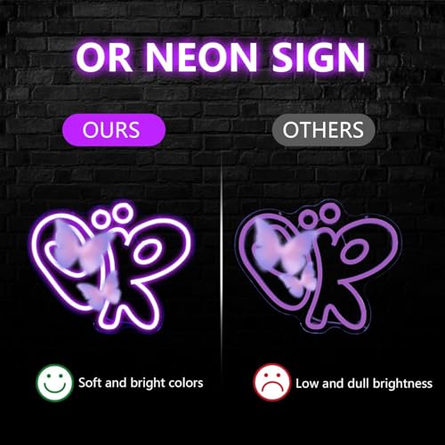 Olivia Neon Signs OR Neon Light Sign Dimmable LED Signs for Wall Decor Purple Light Up Signs for Bedroom Living Room College Dorm Girls Room Wall Art Gift for Fans Teen