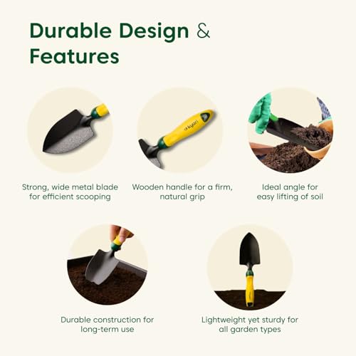 Image of Kyari Garden Trowel for Gardening, Rust-Resistant Hand Mini Shovel for Planting, Digging & Transplanting, Small Garden Tool for Home Garden & Pots