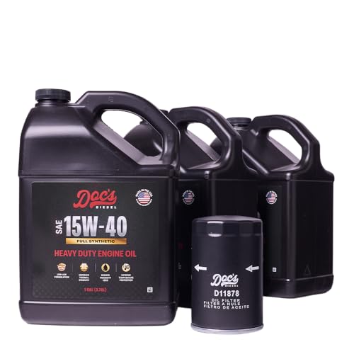 Doc's Diesel 15W-40 Full Synthetic Oil Change Kit D11878+DOCS15W40-3 | Compatible with Chevrolet/GMC 6.6L Duramax 2500HD, 3500HD 2020+ | Replaces 12684038