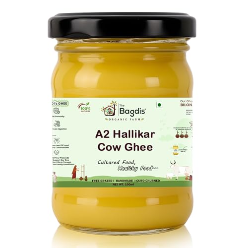 Image of The Bagdis Hallikar Cow Ghee | A2 Bilona Traditional Ghee | Grass-Fed, Chemical-Free, Golden Grainy Texture | Premium Farm-Fresh Ghee Handmade (100ml)