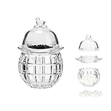 GCFTIFF Caviar Server Set,Chilled bowl Glass Caviar Dish With Lids,ice bowls to keep food cold, Elegant Serving Tray for Caviar Shrimp and Party Appetizers dip bowl ice cream (Checkered)