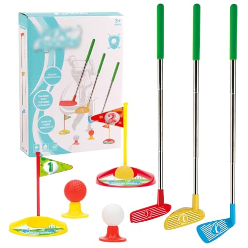 Mineup Minigolf Set Spielzeug für Kinder, 12Pcs Minigolf Kinder 3-8 Jahre, Minigolfschläger, Minigolf für zuhause, Indoor & Outdoor Gartenspiel für Jungen und Mädchen