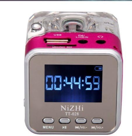 Digital Portable pink color Mini Speaker Music MP3/4 Player Micro SD/TF USB Disk Speaker FM Radio LCD Display by manufacture seller