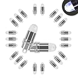 Encham 24 Stück Mini LED-Ballons Lichter Weiß Batteriebetrieben Wasserdicht Beleuchtung für Papierlaterne Luftballons Dekoration für Hochzeit Party