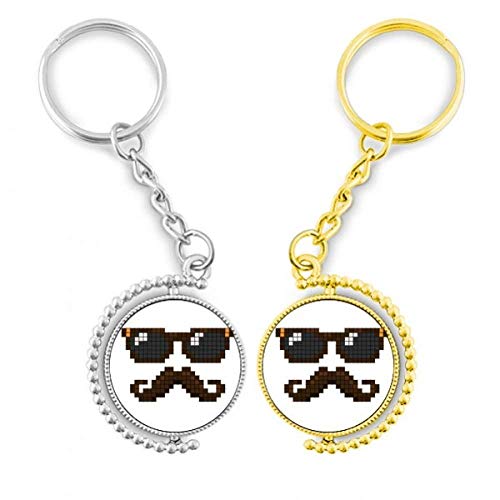 Lunettes de Soleil porte-clés barbu pixel pour trousseau de maison