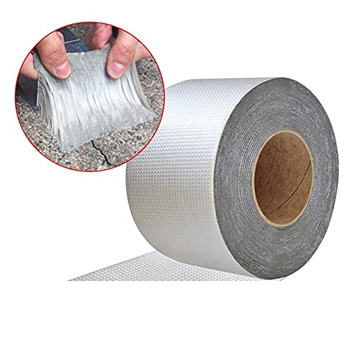 For herramientas de bricolaje Cinta impermeable resistente a altas temperaturas Papel aluminio butilo gruesa Grieta pared adhesiva for reparación conductos techo 5-10 M(10mx10cm)