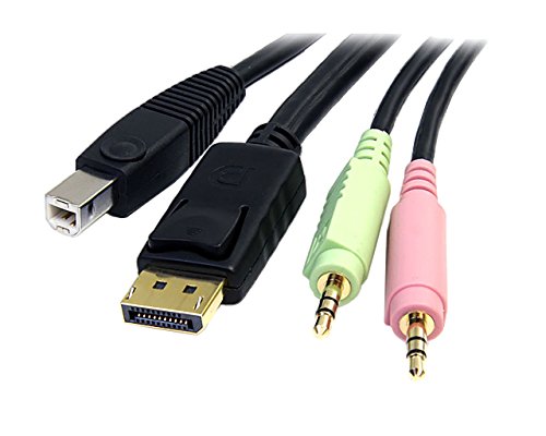Image of StarTech.com Dual Monitor DisplayPort KVM Switch with 6ft 4-in-1 USB DisplayPort KVM Switch Cable