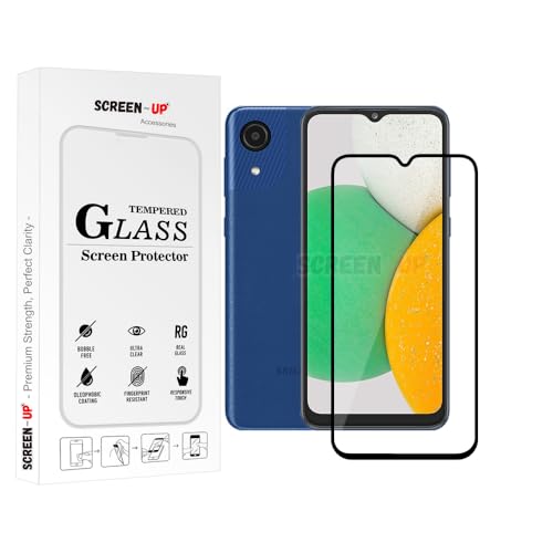 Image of ScreenUp Tempered Glass For Samsung A03 Core - Ultra Clear, 9H Scratch Resistant, Full Coverage, Easy Install Screen Protector