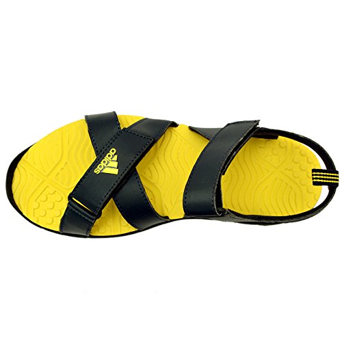 Image of Adidas Men's Alsek Black and Yellow Athletic & Outdoor Sandals - 7 UK