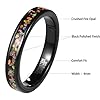 VAKKI 4mm Opal Ring Womens Black Tungsten Carbide Wedding Bands Engagement Rings Size I #4
