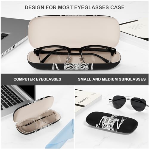 Image of Eyeglasses Case, Portable Hard Shell Protective Case for Glasses, Eyeglass Holder Box for Women with Cleaning Cloth