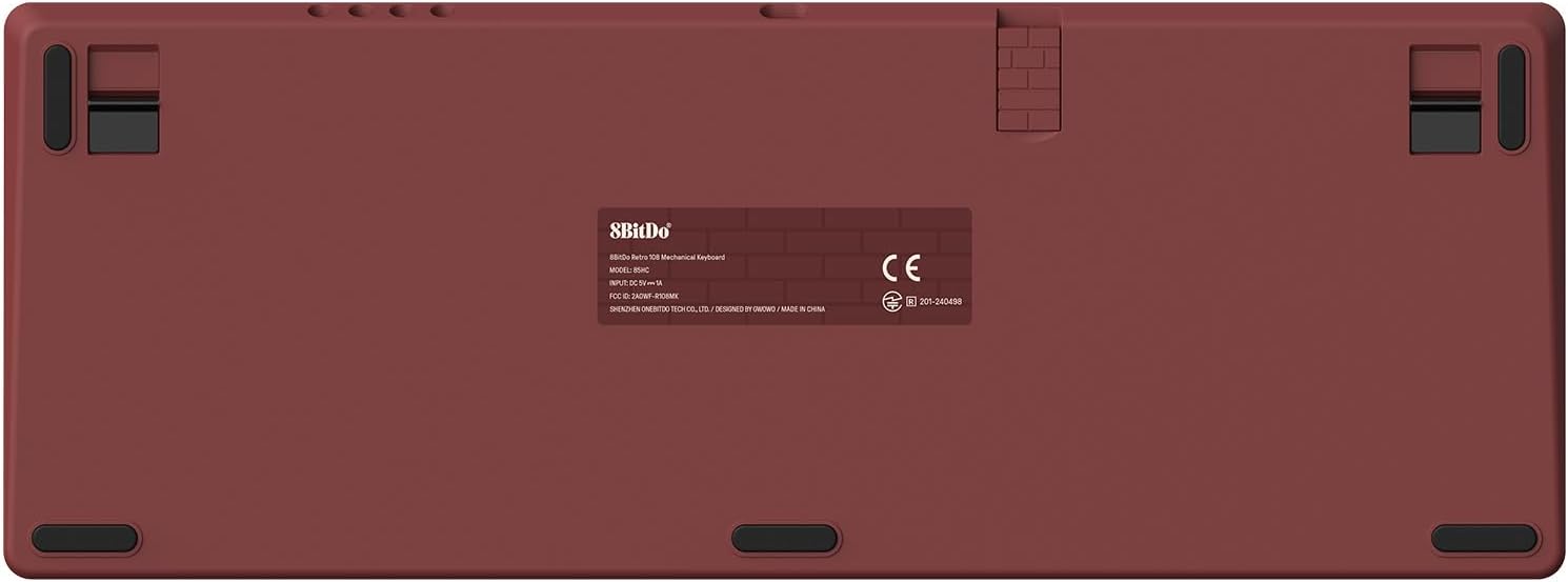 8Bitdo 108 Keys Retro Mechanical Keyboard Bluetooth/2.4G/USB-C, Hot Swappable, Dual Super Programmable Buttons, Volume knob for Windows and Android - Fami Edition - Image 3
