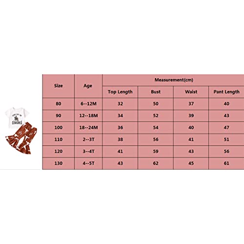Adobabirl Western Baby Girl Clothes Cow Print Short Sleeve Tshirt Top And Bell Bottom Pants Toddler Fashion Outfits (Long Live The Cowgirls-Brown,18-24 Months) #TOP6