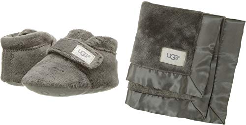 UGG Kids' Bixbee and Lovey Ankle Boot, Charcoal, 4/5