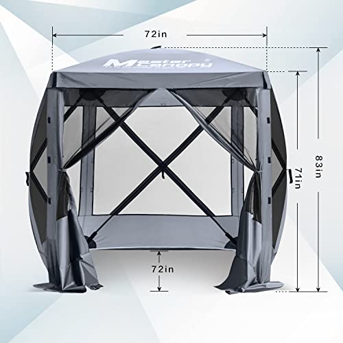 Image of MASTERCANOPY 6x6 Portable Screen House Room Pop up Gazebo Outdoor Camping Tent with Carry Bag (6x6,Grey)