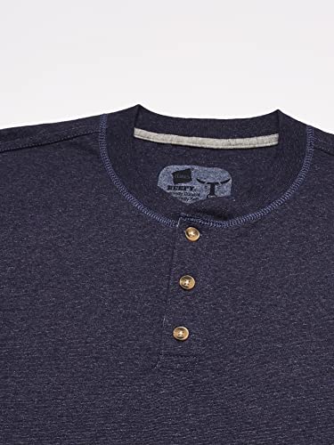 Hanes Men's Long-Sleeve Beefy Henley T-Shirt - Medium - Hanes Navy Heather #TOP1