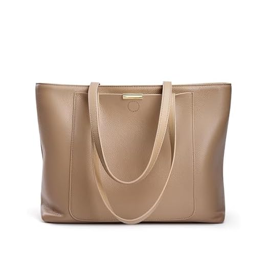 Bolsa feminina de couro legítimo, bolsa de ombro grande, bolsa Hobo, Caqui, Bolsa de ombro grande feminina