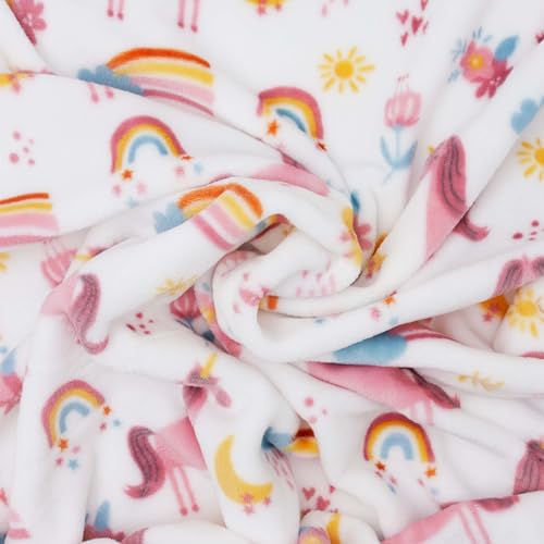 Image of Flannel Toddler Blanket - 50 inchx40 inch Soft Kids Throw for Boys & Girls - Perfect for Naptime, Travel & Bedding (Unicorn)