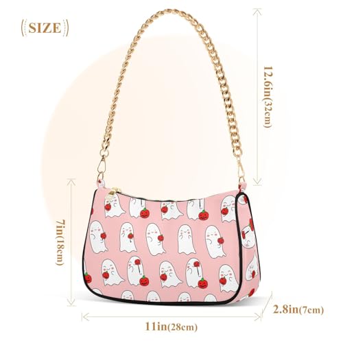 Cute Ghosts Shoulder Bag for Women, Handbag with Chain Strap, Soft Purse Tote Bag for Ladies2