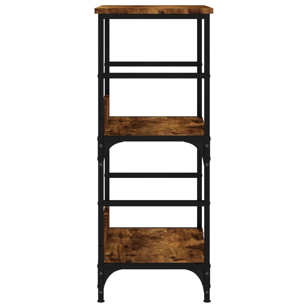 vidaXL Bücherregal, Bücherschrank mit 2 Fächern, Regal mit verstellbaren Beinen, Standregal Aktenregal für Wohnzimmer Büro, Räuchereiche Holzwerkstoff