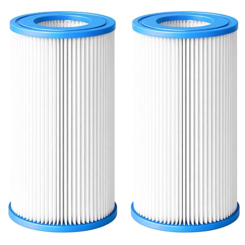 PHONILLICO Cartouche Filtre Piscine Type B/Type IV [Lot 2] Compatible Intex 29005E Krystal Clear Pompes 2500 GPH 25,4 x 14,7 cm
