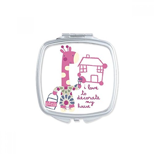Miroir portable mignon éléphant bleu petit cadeau original