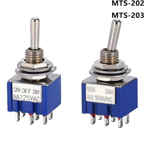 Interrupteur à bascule ON-OFF-ON mini bouton de commutation électrique DPDT AC - 3