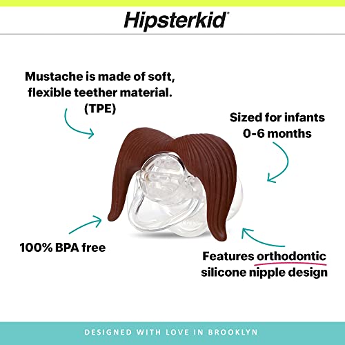 Hipsterkid Mustachifier Pacifier 0-6 Months | Bpa-Free, Orthodontic Silicone Nipple | Cute, Funny, Mustache Binkies | Gift For Babies, Newborns, Infants, Toddlers (Cowboy) #TOP1