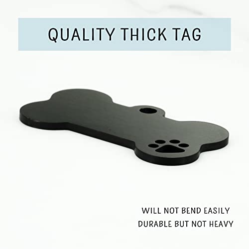 Ultra Joys Dog Tags Personalized for Pets - Hollow Paw Custom Pet ID Tag - Engraved Dog Tag for Small, Large Dogs - Large Bone in Black - Thumbnail 7