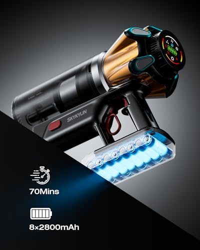 Image of Cordless Vacuum Cleaner, 60Kpa 650W Stick Vacuum with Hurricane Mode, 70-Min Runtime, Anti-Tangle Brush, Self-Standing, LED Display, Cordless Vacuum for Pet Hair, Carpet & Hard Floor, car