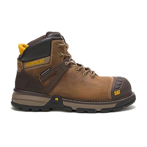 Caterpillar Excavator Superlite Waterproof Carbon Composite Toe Work Boot Men Dark Beige